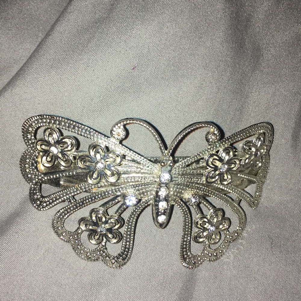 Rhinestone butterfly clip